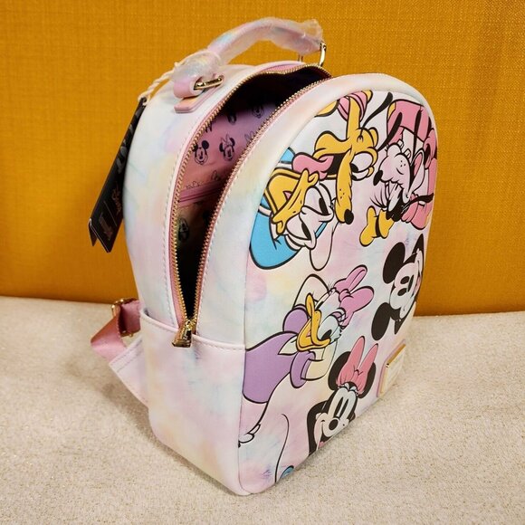 Loungefly Disney Mickey Mouse & Friends Tie-Dye Mini Backpack Minnie Daisy NEW main image 8